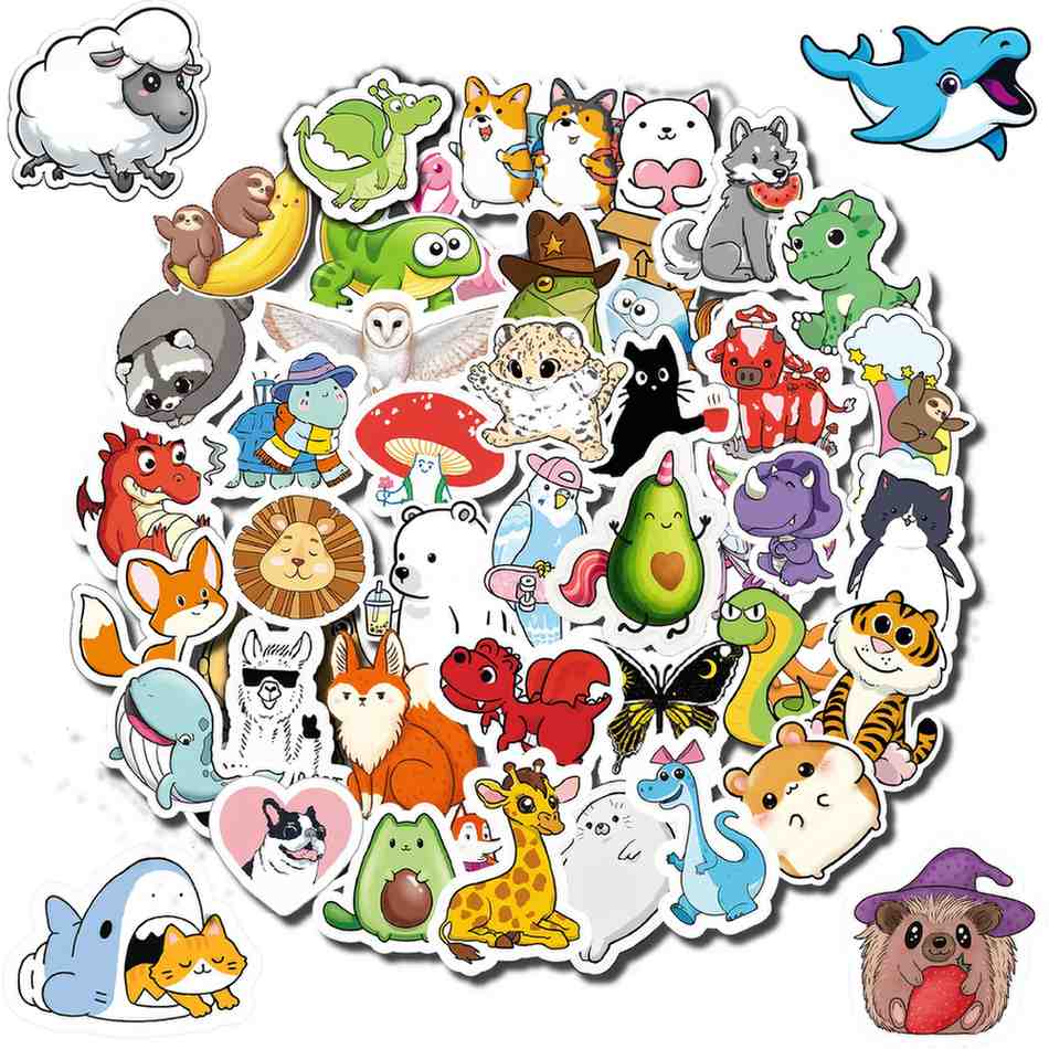 100 Pcs Animal Stickers