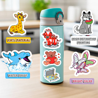 100 Pcs Animal Stickers