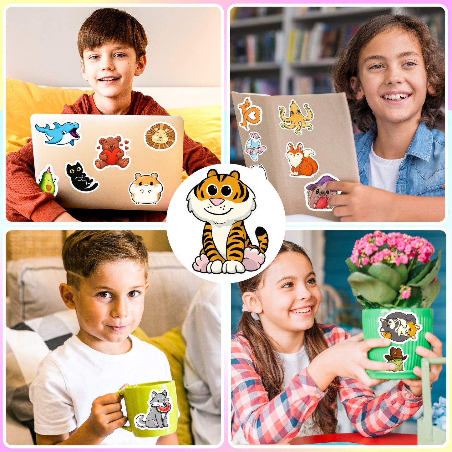 100 Pcs Animal Stickers