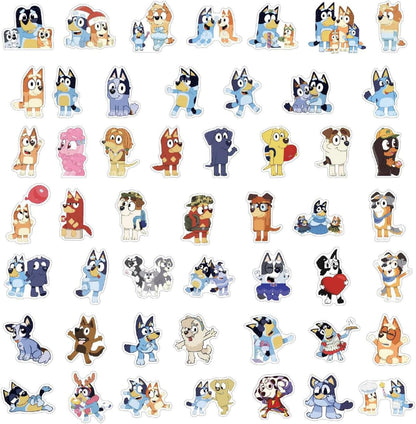 50 Pieces BLUEY Cartoon Stickers