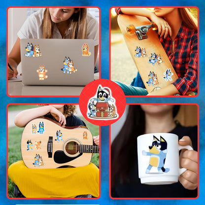 50 Pieces BLUEY Cartoon Stickers